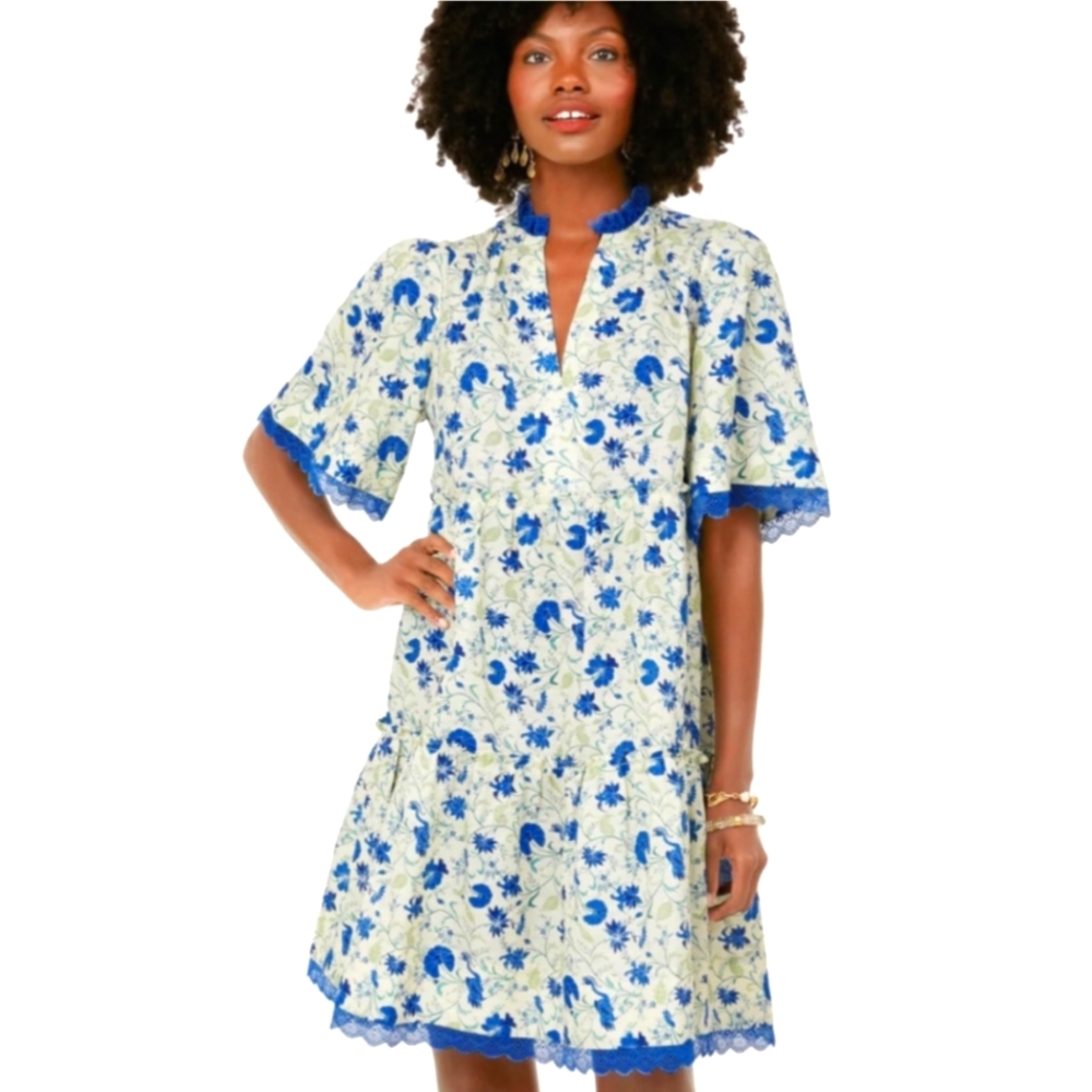 Tuckernuck Bluebird Melody Crawford Linen Blend Dress